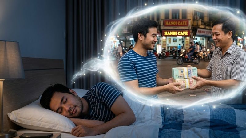 Mộng mị thấy người ta đưa xấp tiền polime dày cộm